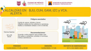 SE ACTIVA ALERTA AMARILLA POR PRONÓSTICO DE VIENTOS FUERTES