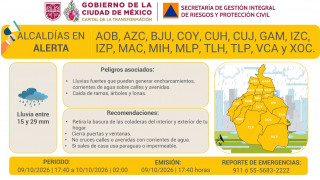 SE ACTIVA ALERTA AMARILLA POR INTENSIFICACIÓN DE LLUVIAS FUERTES EN TODAS LAS ALCALDÍAS